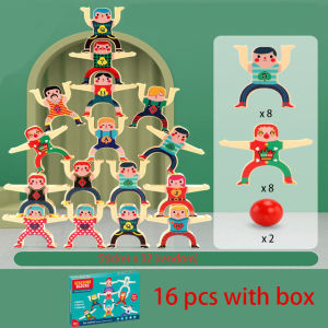 Bafada 16 Pcs Hercules Domino Figures Stacked High Balance Blocks Puzzle Toys for Children