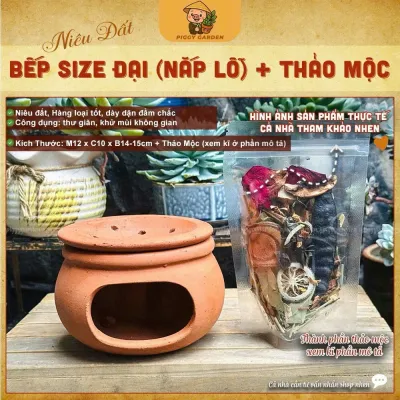 Bếp xông thảo mộc đất nung nắp rời niêu xông bồ kết size nhiều size