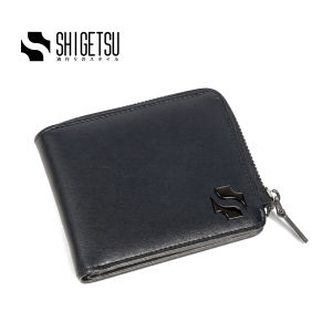 Shigetsu SAIJO Leather Bifold Folding Wallet with Attached Flip Pocket for Men Minimalist Holder
