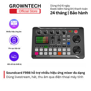 Soundcard F998 mixer hiệu ứng live voice changer kết nối nhanh thu âm rõ nét