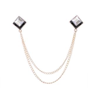 Kẹp cổ áo Vuông hình học trong hợp kim chắc chắn cho sự kiện trang phục trang trọng và kinh doanh