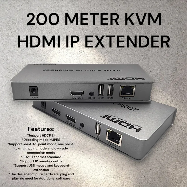 **Hight Quality** 200 Meters KVM HDMI RJ45 IP Extender Cat 5/Cat 6 Support IR Remote control