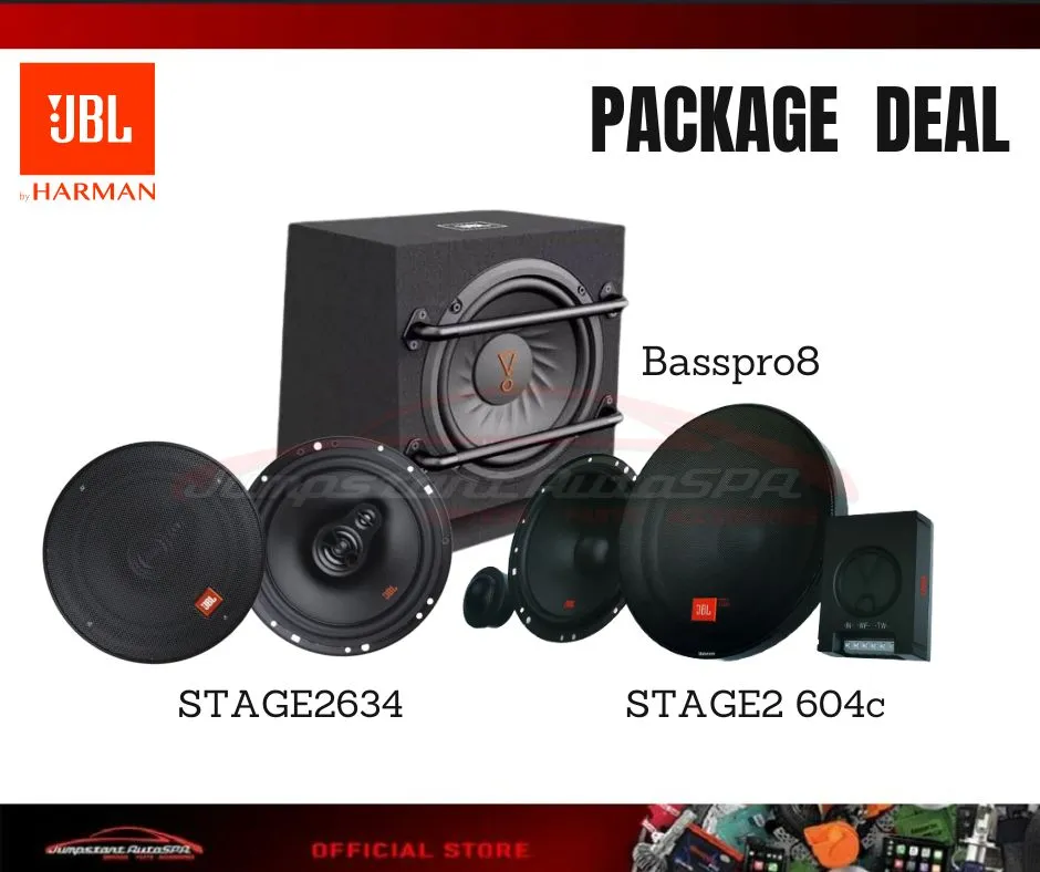 JBL Car Sound Set up Package(Stage2604c,Stage2634,Basspro8