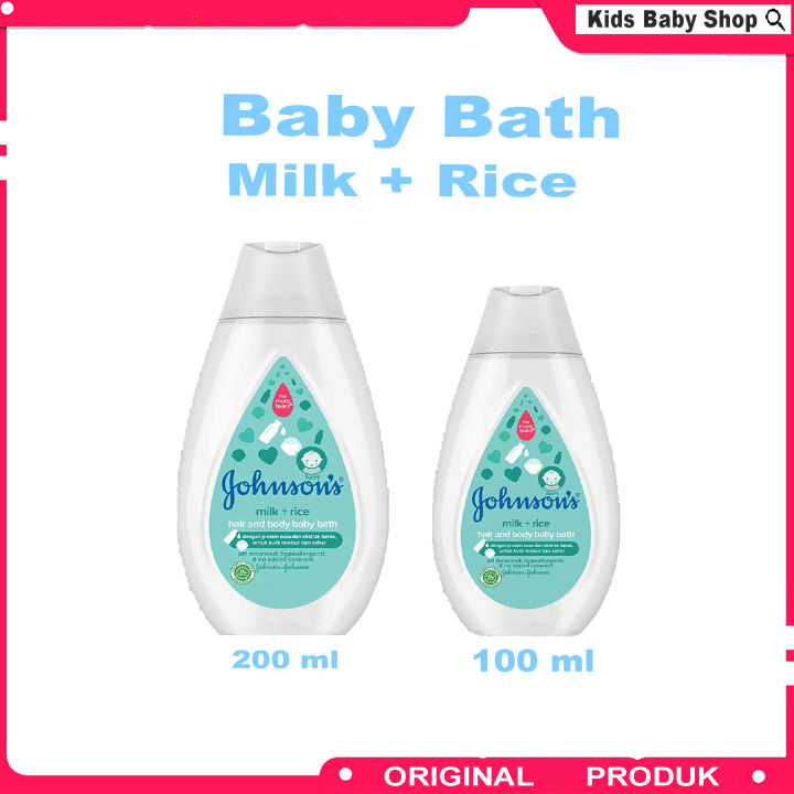 Johnsons Hair & Body Baby Bath Milk Rice 100ml & 200ml - Kids Baby Shop