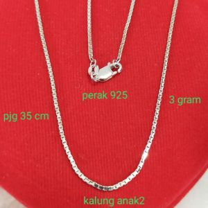 Kalung anak Italy Santa Perak 925 Sepuh emas putih