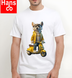 Kaos Pria 3 Dimensi Motif Animasi Vespa Kuning Tshirt Oblong Katun 24s H0123 By Hans & co
