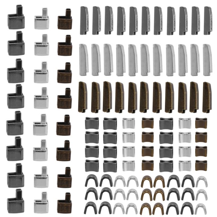【JIN】120 Pieces Metal Zipper Head Slider,4 Sizes Zipper Bottom Sliders