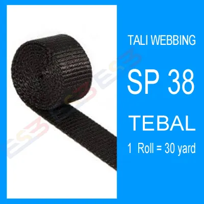 5 Meter Tali Webing Webbing Nylon Lebar 2.5cm 3.8cm dan 5cm Untuk Tali Tas Hammock Panjat Tebing Pita Bisban Harga Meteran Hitam