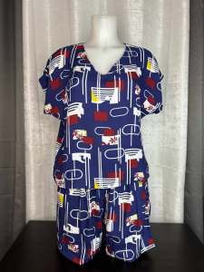 FREESIZE Challis Terno Short - Full Length Vneck Blouse - Premium Quality - Small to XL - Comfortable Casual Womenswear