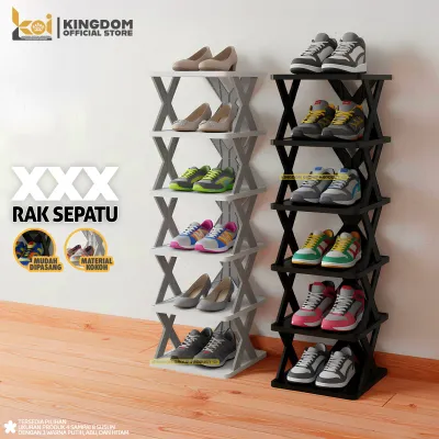 Kingdom Official Indonesia -Tempat Rak Sepatu Silang Rak Susun Rak Sandal Tempat Sendal Rak Sepatu X