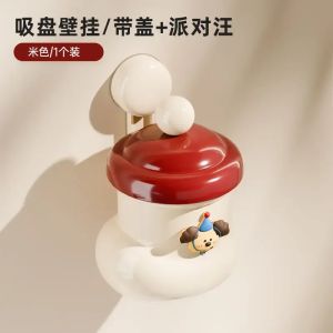Sacesr Lovely Bathroom Wall Hanging Sucker Trash Can Waste Washcloth Storage Bucket Wastebasket Hotel Bedroom Desktop Wastebasket 9H4B3
