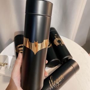 [ Batman + Your Name ]  Superhero Led thermos flask Personalized Customize hadiah Birthday gift super hero