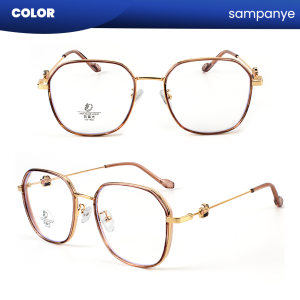 IOOI Eyewear -  Kacamata Geometric Metal TR Lensa Anti Radiasi Blueray Photocromic Wanita 23041