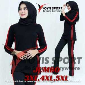 setelan senam panjang wanita yovis sport  terbaru bisa buat olahraga gym fitnes lari sepeda setelan senam muslimah