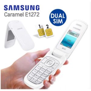 Original Samsung E1272 GSM quad-band dual card flip button mobile phone elderly student 2G mobile phone