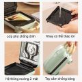 Máy Nướng Bánh Mì - Máy Kẹp Bánh Mì Mini Ép Sandwich, Rán Trứng, Làm Đồ Ăn Sáng, Nướng Thịt 2 Mặt Đa Năng Chống Dính Tốt. 