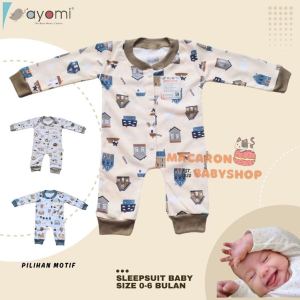 Sleepsuit buka kaki baju tidur bayi laki laki perempuan motif jumper bayi buka kaki  baby leon sni