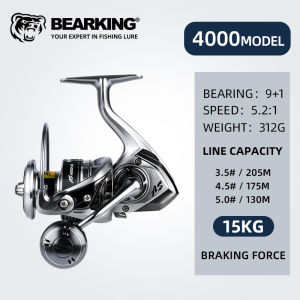 Bearking Ống cuộn dây câu cá nước mặn mới 1000-6000 9 + 1BB mang Max kéo 20kg với 5.2:1 lô cước kim loại tay quay quay không thấm nước REELS