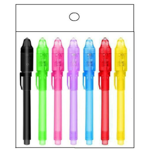 7/14 Pcs mực tàng hình Bút gián điệp Bút Với Ánh Sáng Cho Bí Mật Tin Nhắn Thám Tử Trò Chơi Và Lớp Học Săn Tìm Kho Báu