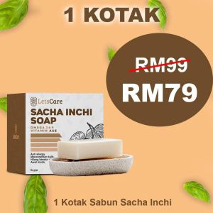 Sabun Sacha Inchi LetsCare Sacha Inchi Soap Kulit Glowing Cantik Lets Care Face Soap Body Soap Sabun Muka Original HQ