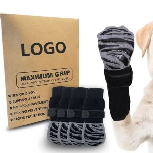 PAZNUL 4pcs Anti-Scratch Dog Socks Strong Grip Anti-Slip Paw Protection Socks Fashion Soft Cotton Cat Socks for Floor Protection