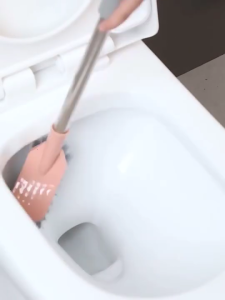 Bathroom Toilet Bowl Brush with Plastic Long Antislip Handle Curved Cleaner Wall Hanging Scrubber Deep Cleaning Tool