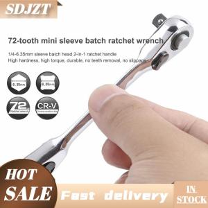 SDJZT Mini Đôi Đầu Ratchet Cờ Lê 1 4 Inch Ổ Cắm Ổ Cắm Tuốc Nơ Vít Bit Điều Khiển Nhanh Chóng Phát Hành Ratchet Cờ Lê Dụng Cụ Tay