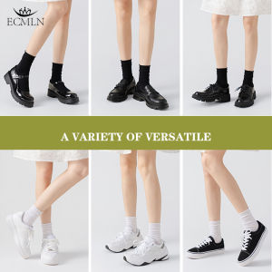 ECMLN Korean Style High Elastic Socks for Women Ice Feeling Soft All-Match Trendy Casual Calf Socks