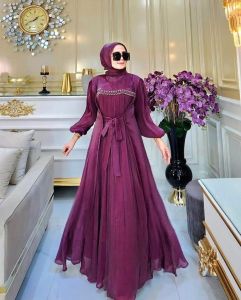 Gamis Kondangan Terbaru 2023 CLARA DRESS SHIMMER APLIKASI PAYET DUA LAYER Dress Wanita Cantik Elegan