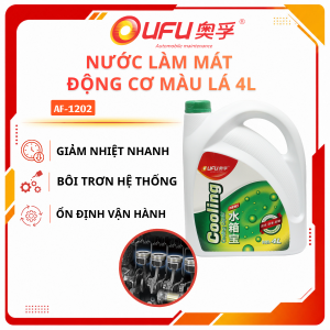 Nước Làm Mát Động Cơ Màu Lá OUFU AF-1202 4L - Làm Mát Động Cơ Ô Tô Xe Hơi Chuyên Dụng