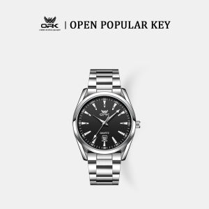 OPK watch for men waterproof business style calendar luminous stain steel strap men wathes