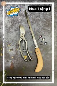 MUA 1 KÉO CẮT TẶNG NGAY 1 CƯA MINI NHẬT -  Kéo cắt cành tỉa cành Nhật thép trắng chống gỉ siêu xịn chuyên cắt cành tỉa cành cây cảnh bonsai