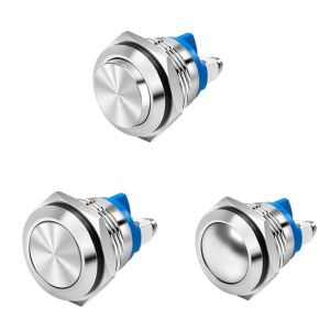 8Pcs 16mm Waterproof Momentary Metal Push Button Horn Switches Car Engine Doorbell Power Switches Round Screw Terminals