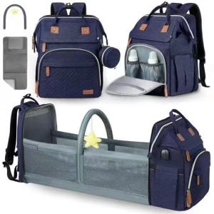 Multi-Functional Mommy Backpack with Baby Cradle & Compartment Design - Ideal for Travel & Outdoor Use