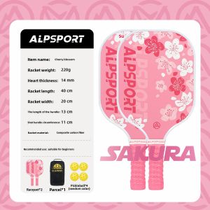 ALP Sakura Pickleball Paddle PP Honeycomb Core Fiberglass Heat Pressed Integrated Training Paddle