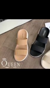 LALA Comfortable Sporty Flat Sandals Slip Resistant Slides Soft Sole Women Slippers