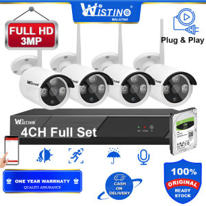 Wistino Outdoor Full Set Sysetem 4CH Wifi Kit HD 3MP/6MP Audio Night Vision Onvif 8ch NVR Wireless CCTV Security Camera Kit