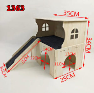 【Board thickness 9mm】Guinea pigs house Dwarf rabbit house Syrain hamster house Wooden house(40*23*22cm)