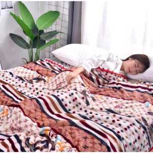 Selimut Bulu Motif Aesthetic Ukuran 135X190 Cm Bahan Lembut New Arrival
