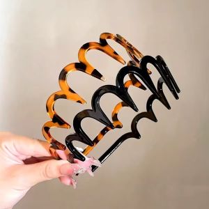 Nữ Phụ Nữ zig-zag cá mập dài răng bờm tóc nhựa không trượt sóng Lược Headband mũ nón Phụ kiện tự tạo kiểu