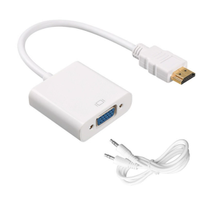 Durability HDMIs to VGA Adapter 1080P with Audios for Laptops and Desktops ABS Shell Lower Energy Consumption 255mm