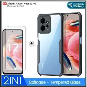 Paket 2in1 Soft Case REDMI NOTE 12 4G 12 Pro 4G/5G 12 turbo 10 10 PRO Soft Hard Free Tempered Glass