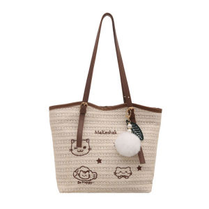 Tas Bahu Wanita Fashion Import Tote Bag Wanita Motif Free Gantungan - 826