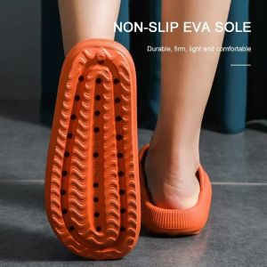 EVA Thick Sole 4cm Cloud Slippers Summer Solid Color Indoor Non-slip Home Couple Slippers Soft Comfortable Bathroom Sandals H260729
