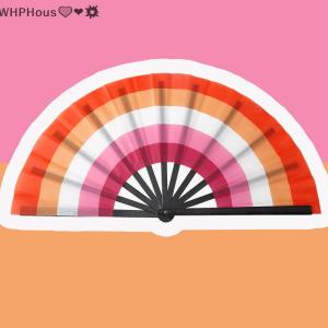 WP💓💛💖 Rainbow Folding Fans Gay Lesbian Decorative Folding Fans Large Handheld Fan Bamboo Folding Fan For Men Women Wedding Dancing G