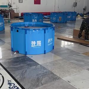 LZD  Iris Deshui Custom round Canvas Fish Pond Thickened Bracket Fish Pond Water Tank Fish Pond Commercial Koi Temporary Pond