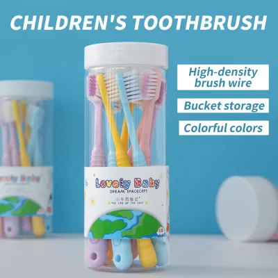 BZAJGEJGESG (Baby Care) 6pcs / 8pcs Baby Toothbrush 3-12 Years Soft Tooth Brush Protect Teeth Health for Kids Toothbrushes on Hand Toothbrushbaby Bucket Packed Cartoon Toothbrush