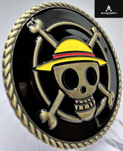 One Piece Car Emblem in White & Bronze - Imported 3" Diameter 3.0mm Thickness Zinc Alloy Durable Material