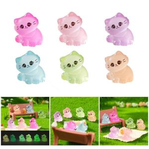 12Pcs Noctilucence Nhựa Mèo Hình Bức Tượng Nàng Tiên cảnh quan sân vườn bộ phụ kiện Cho dự án thủ công Và Nhà Decors