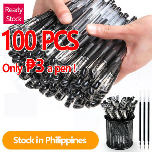 100 PCS Gel Pens Set 0.5 mm Black Ballpen School office supplies Stationery Sign Pen